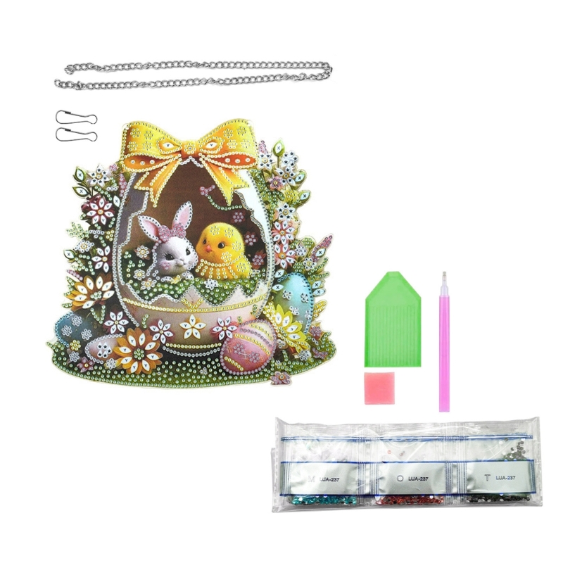 Art Craft Door - Handmade อีสเตอร์พวงหรีดหัตถกรรมชุด Rhinestones Art ภาพวาดพวงหรีดสำหรับผนังประตู