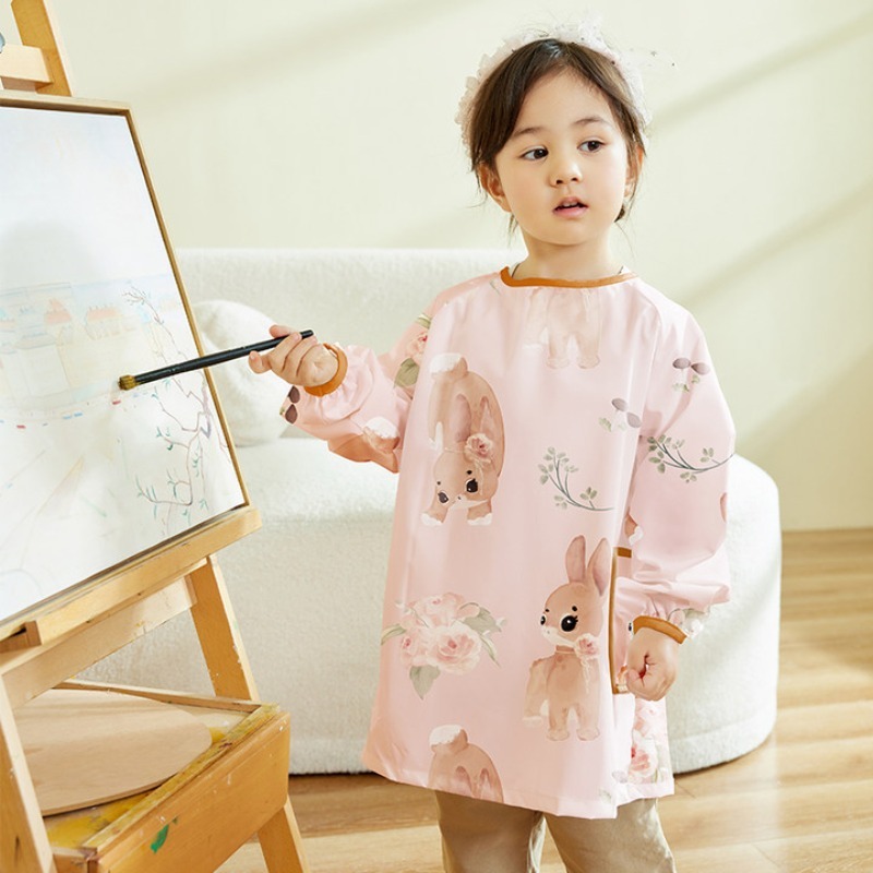 Art Craft Classes - เสื้อกันเปื้อนเด็กแบบกันน้ำ แขนยาว เหมาะสำหรับเรียนศิลปะ อนุบาล ทำอาหาร งานฝีมือ