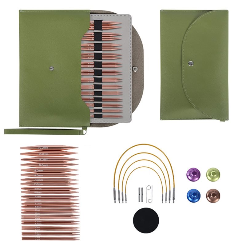 Knitting Needle Circular - A64Z เหมาะสำหรับการเดินทาง ชุดเข็มถักวงกลมแบบเปลี่ยนได้- 13 คู่ (3