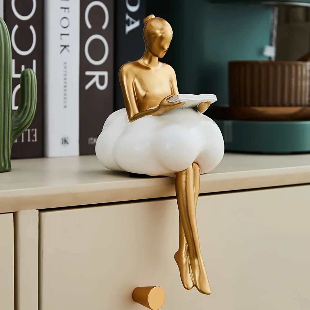 Art Craft Furniture - Cloud Girl ประติมากรรมบทคัดย่อ Art รูปปั้นตกแต่งตารางหน้าแรก Luxury