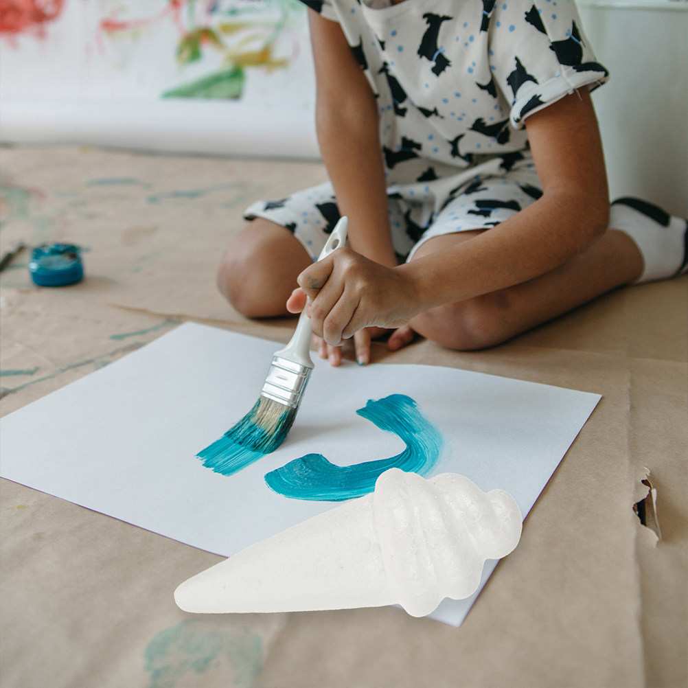 Art Craft For Kids - โมเดลโฟมไอศกรีมแบบยังไม่ตกแต่ง 8 ชิ้น พื้นผิวเรียบเนียน เหมาะสำหรับงาน DIY