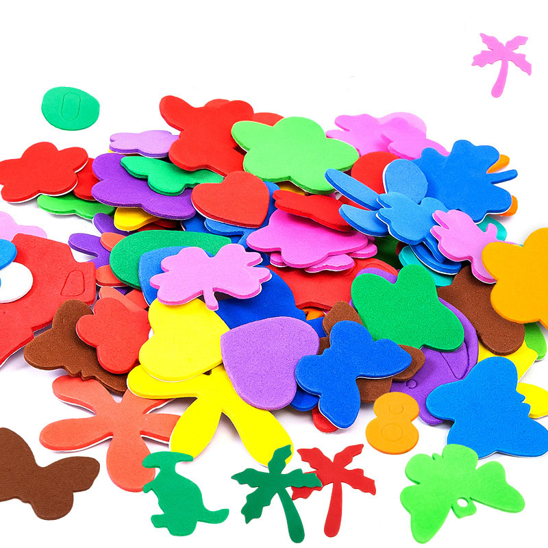 Art Craft Classes - สติกเกอร์แผ่นอีวาหลากสีแบบ DIY 1/10ถุงหนา1มม. แท่งของเล่นงานฝีมือสำหรับเด็กวัสดุการศึกษาระดับศิลปะงานฝีมือสร้างสรรค์