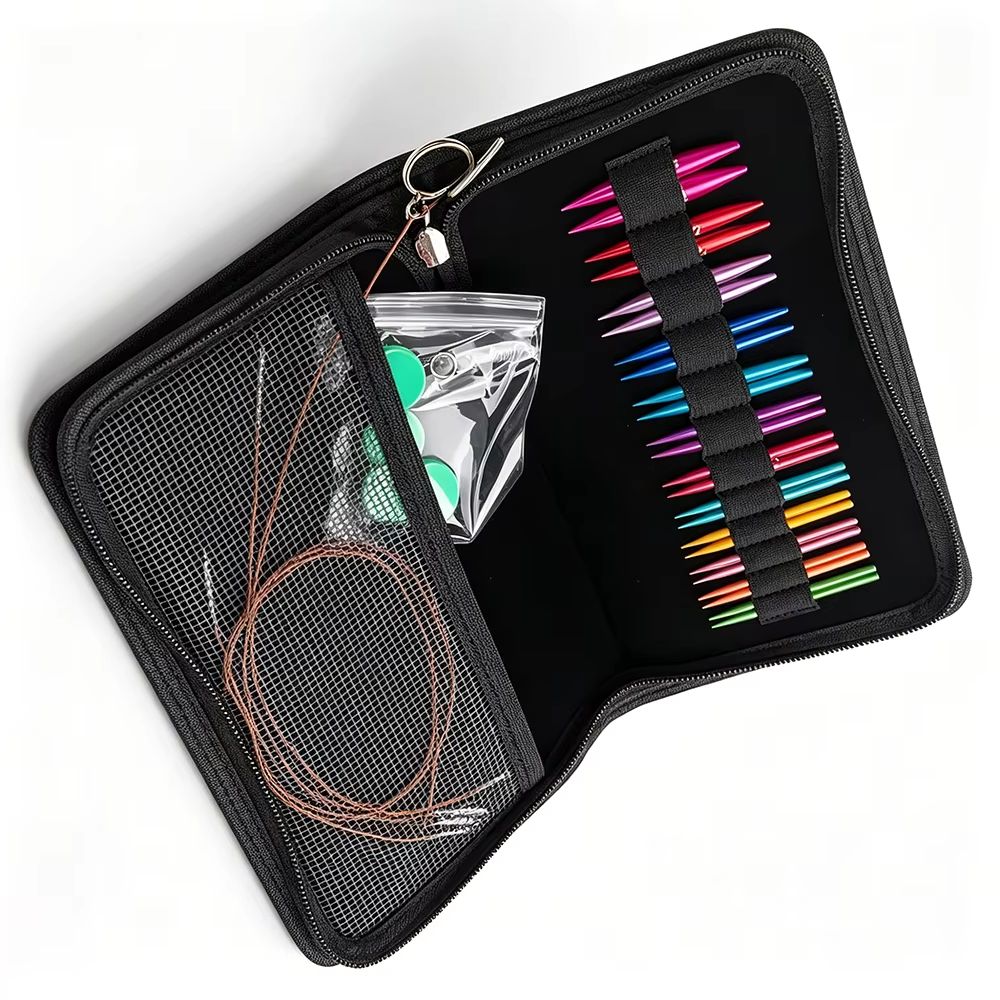 Knitting Needle Circular - ชุดเข็มถักวงกลมแบบเปลี่ยนได้ 12 คู่ ขนาดเล็ก 5.5 ซม.