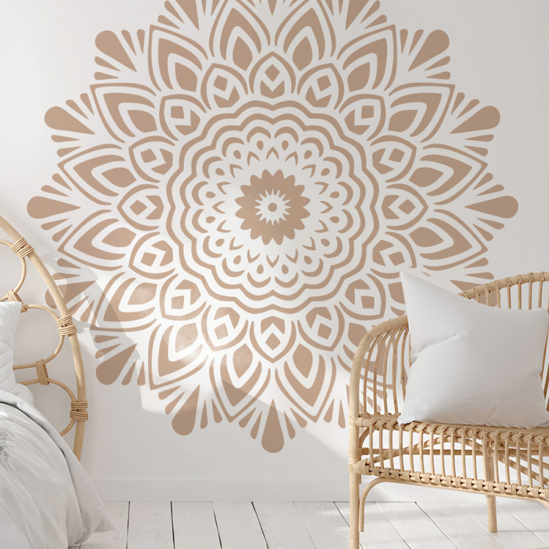 Art Craft Furniture - ลายฉลุภาพแมนดาลาขนาดใหญ่ เส้นผ่านศูนย์กลาง 150-230 ซม. แบบใช้ซ้ำได้ ทำจากพลาสติก