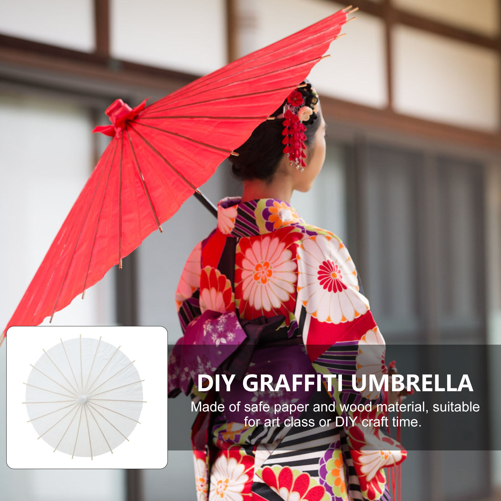 ร่มกระดาษเปล่าสำหรับระบายสี DI - Art Craft Classes บทวิจารณ์และราคา