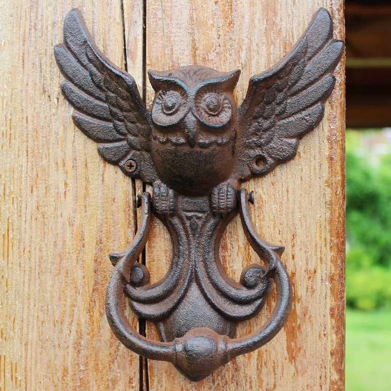 Rustic นกฮูกเหล็กหล่อประตู Far - Art Craft Door บทวิจารณ์และราคา