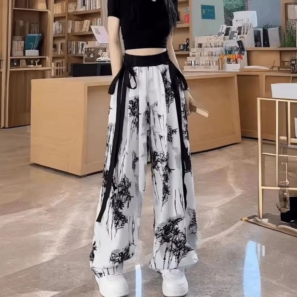 กางเกงลำลองลายพิมพ์หมึกสไตล์จี - Silk Painting Dye บทวิจารณ์และราคา