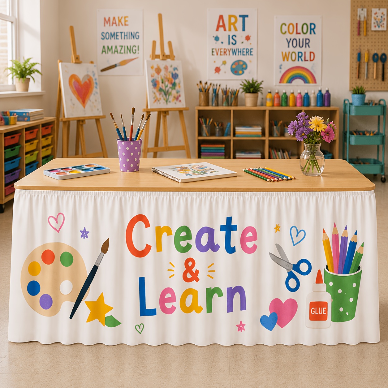 ผ้าปูโต๊ะพร้อมผ้าคลุมโต๊ะ ชุดผ - Art Craft Classes บทวิจารณ์และราคา