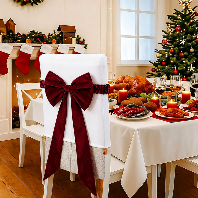 โบว์ผ้าคลุมโต๊ะเก้าอี้สีแดงไวน - Art Craft Furniture บทวิจารณ์และราคา