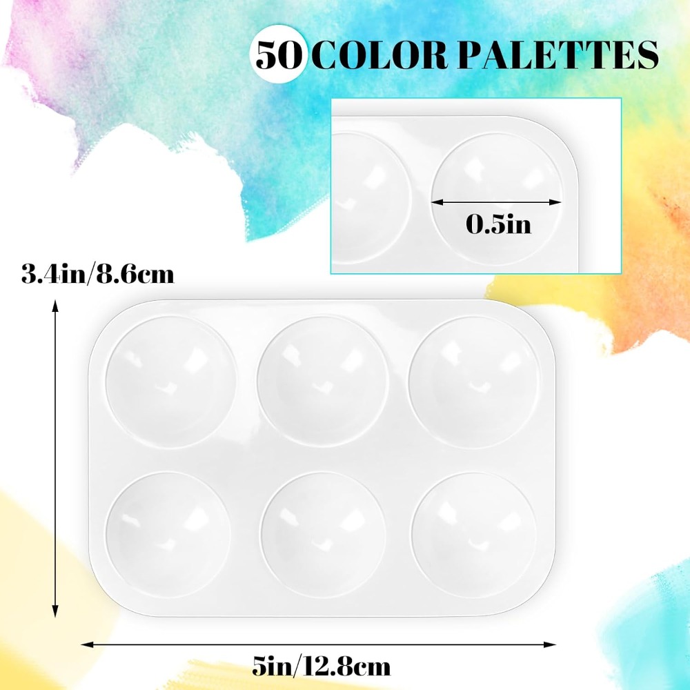 ชุด 50 ชิ้น ถาดสีพลาสติก 6 ช่อ - Art Craft Classes บทวิจารณ์และราคา