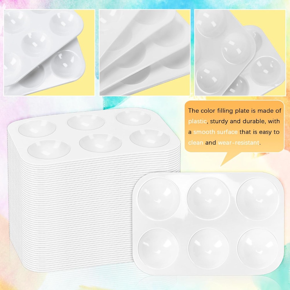 ชุด 50 ชิ้น ถาดสีพลาสติก 6 ช่อ - Art Craft Classes บทวิจารณ์และราคา