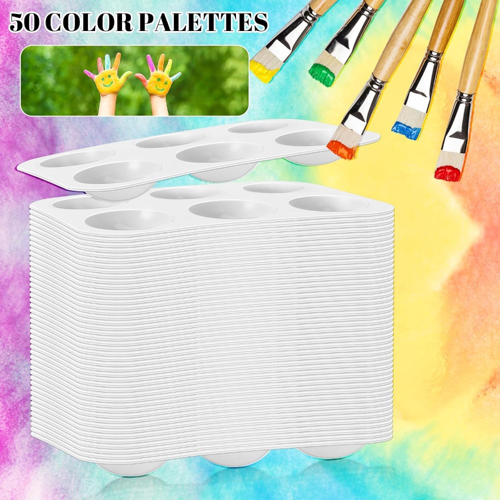 ชุด 50 ชิ้น ถาดสีพลาสติก 6 ช่อ - Art Craft Classes บทวิจารณ์และราคา