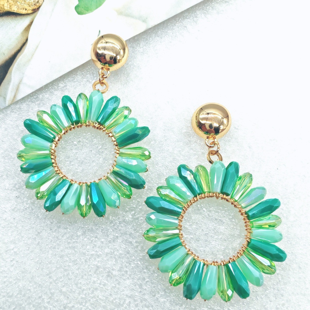 ต่างหูลูกปัดข้าว วงกลม คริสตัล - Knitting Needle Circular บทวิจารณ์และราคา