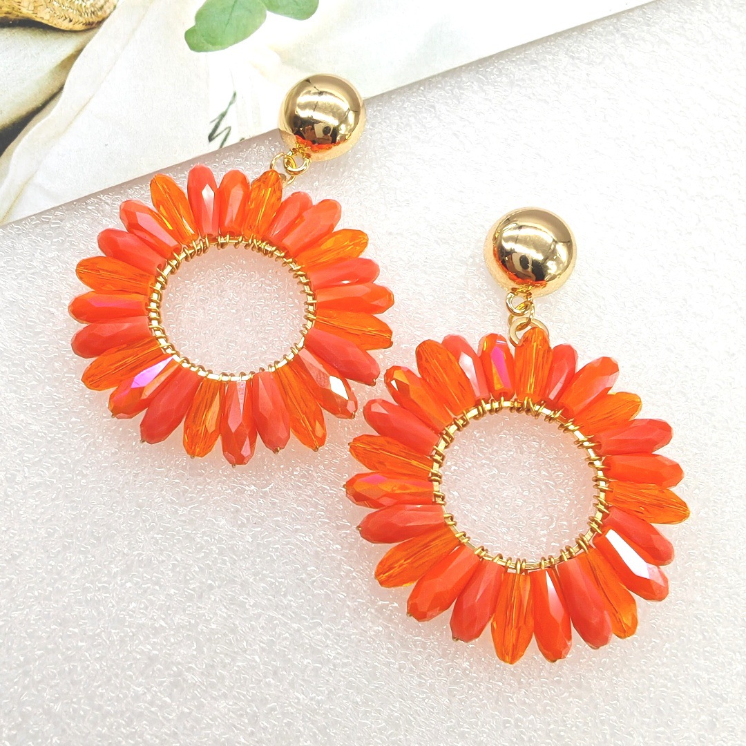 ต่างหูลูกปัดข้าว วงกลม คริสตัล - Knitting Needle Circular บทวิจารณ์และราคา