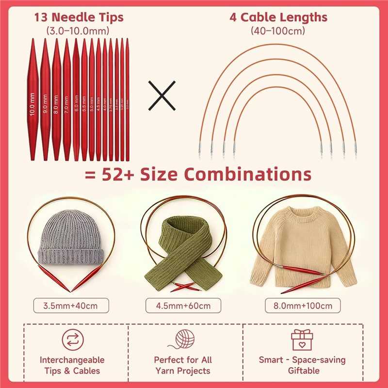 A25F-Circular สำหรับชุดเข็มถัก - Knitting Needle Circular บทวิจารณ์และราคา