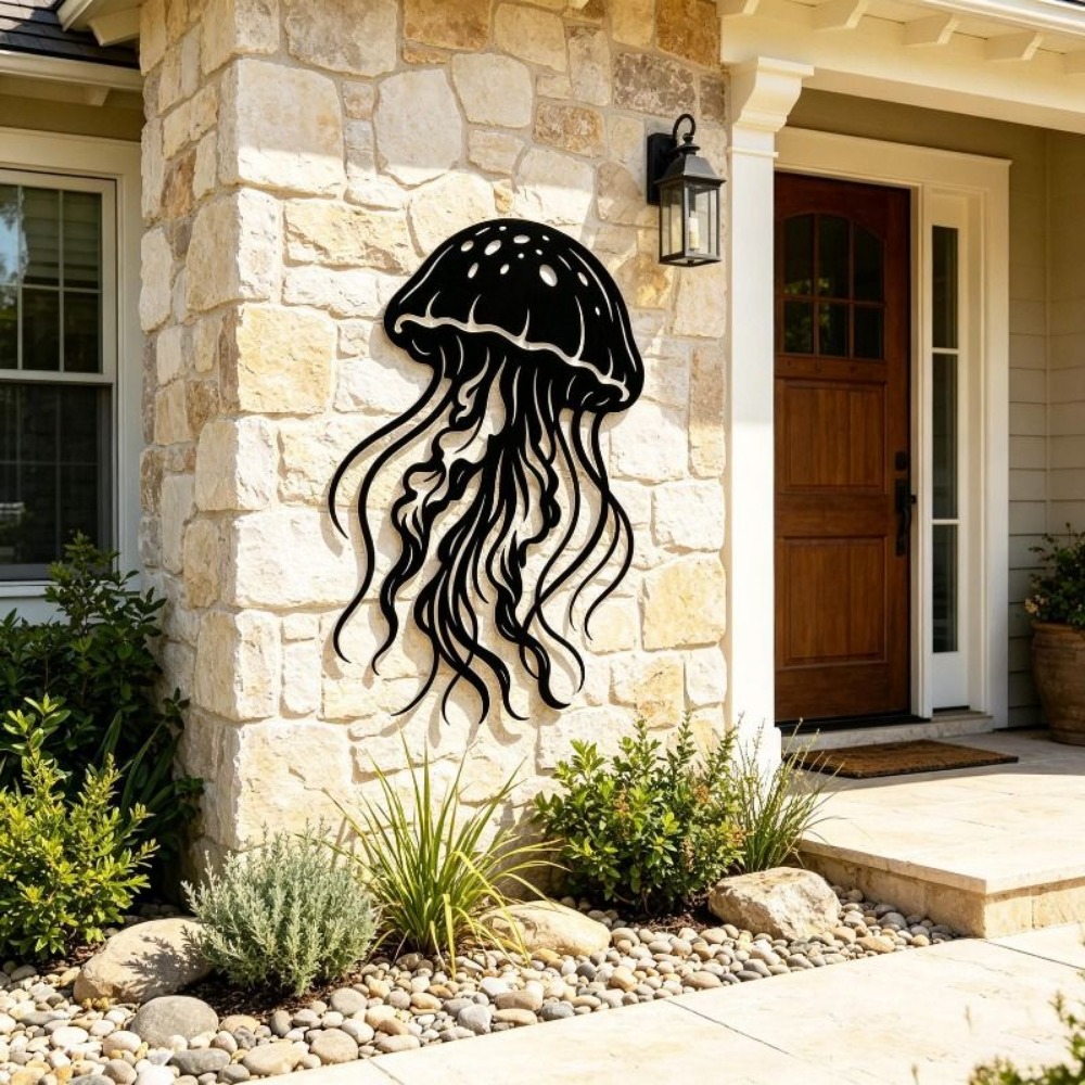 CIFBUY งานศิลปะติดผนังโลหะ รูป - Art Craft Jellyfish บทวิจารณ์และราคา