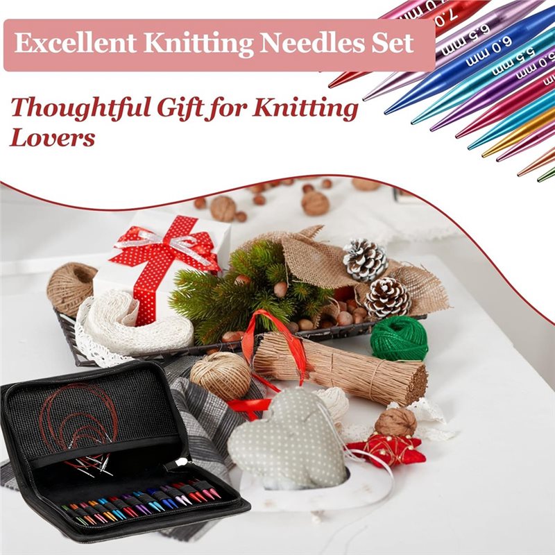 ชุดเข็มถักแบบเปลี่ยนได้ขนาดสั้ - Knitting Needle Circular บทวิจารณ์และราคา